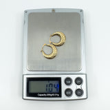Vintage 9ct Gold Small Chunky Twisted Hoop Earrings