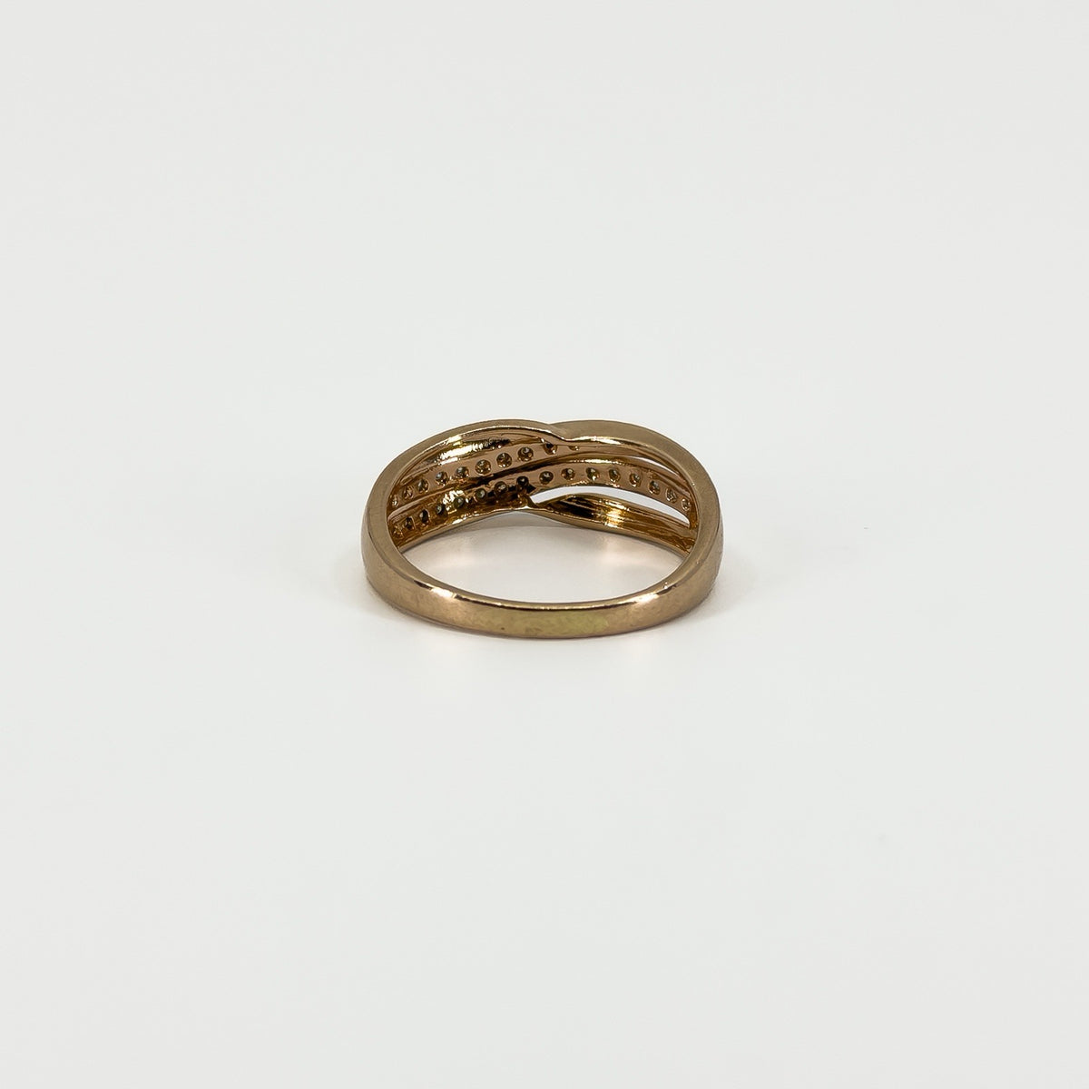 9ct - 10ct Rose Gold Diamond Band / Ring 375 Size P