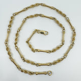 Vintage 9ct Gold 24” Bar & Twisted Links Chain / Necklace 37.5g Fancy Link 1992