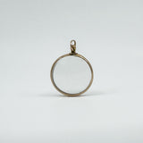 Antique 9ct Rose Gold Small Double Sided Glass Locket (Chester 1900)