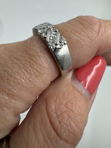 Wide Chunky Platinum Diamond Band / Ring 950 Size L - M