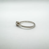 Vintage 0.25ct CZ Solitaire Ring in Sterling Silver Size L - M