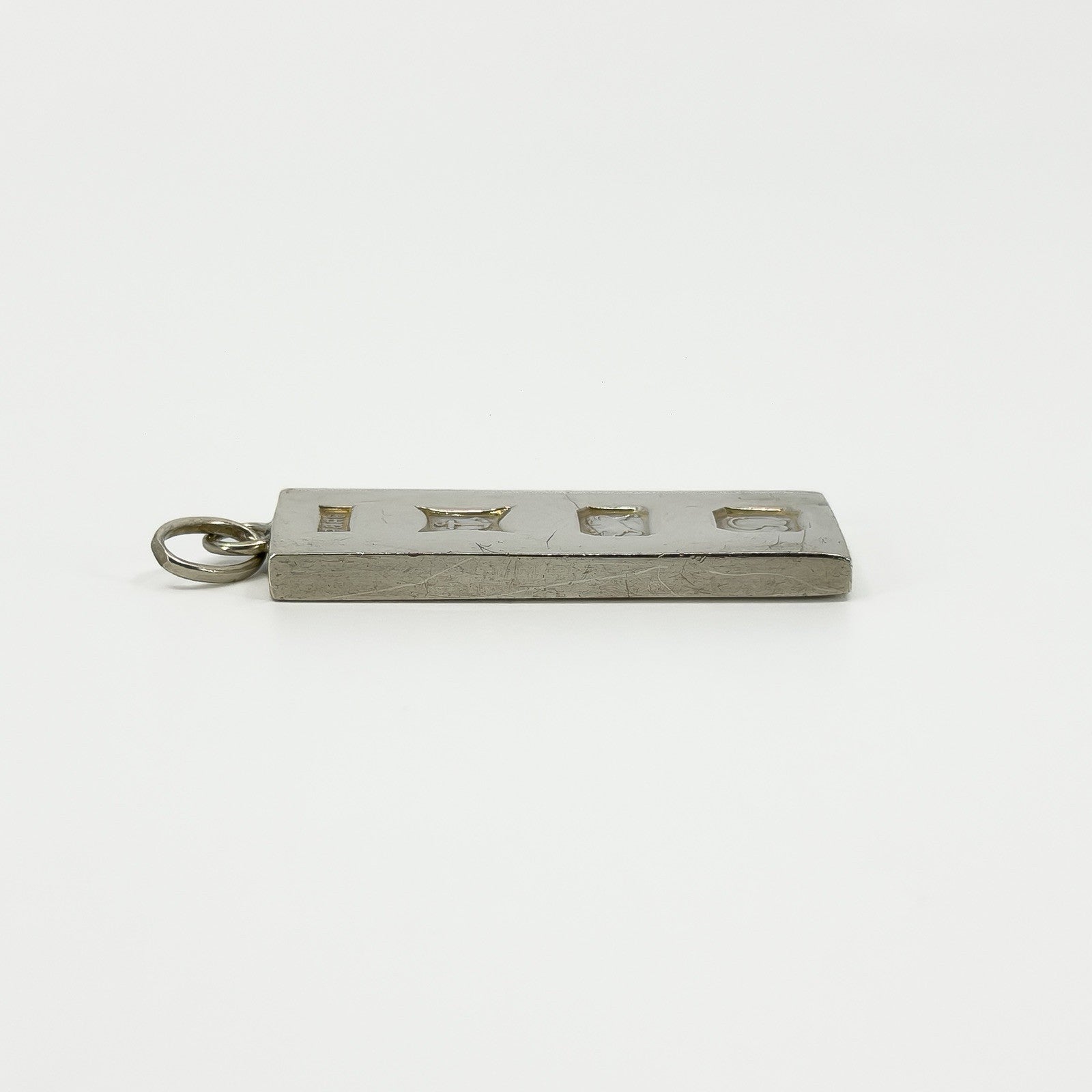 Large Chunky Vintage Sterling Silver Ingot Pendant 925 (Birm 1978)