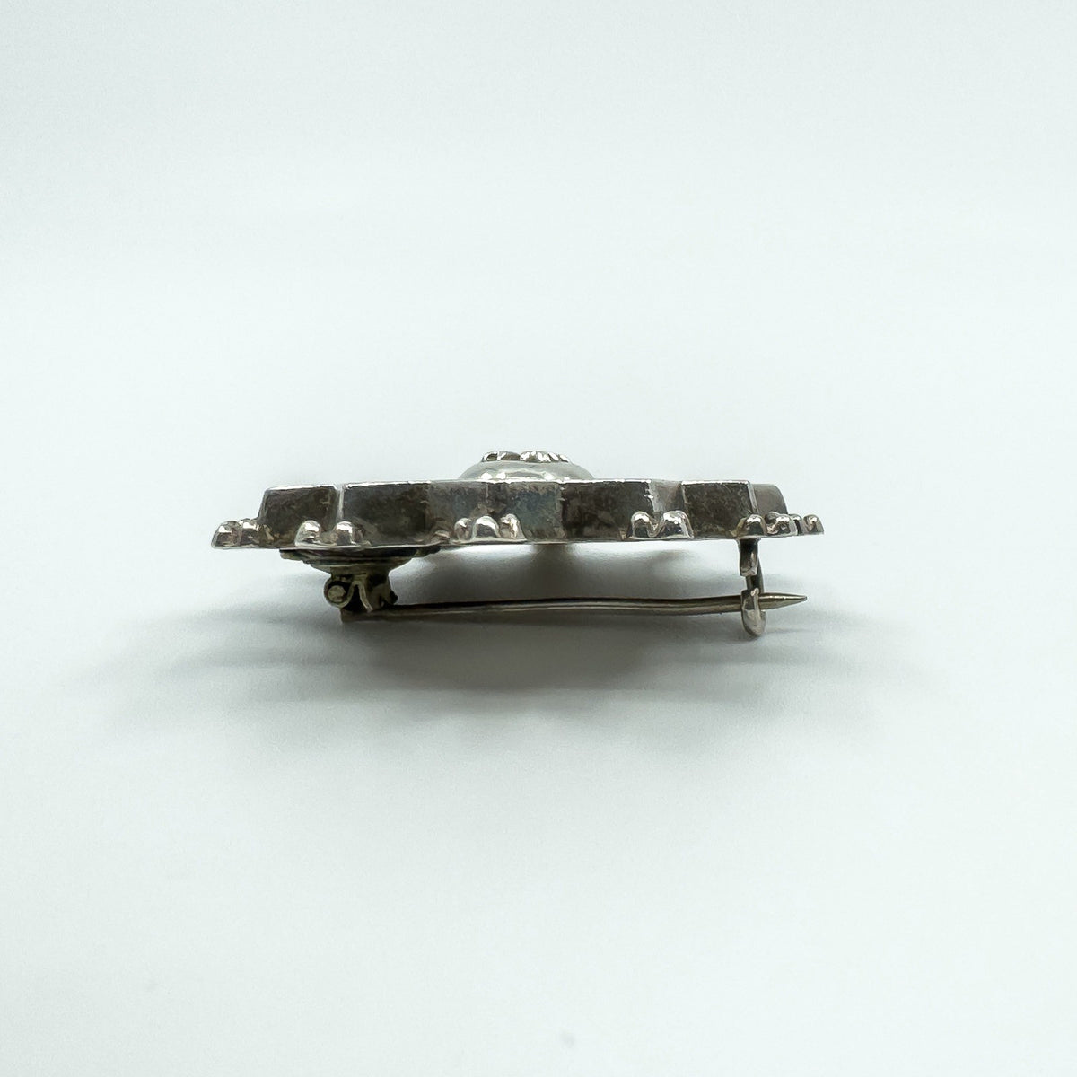 Antique Victorian Aesthetic Sterling Silver Brooch 925 (Birmingham 1833)