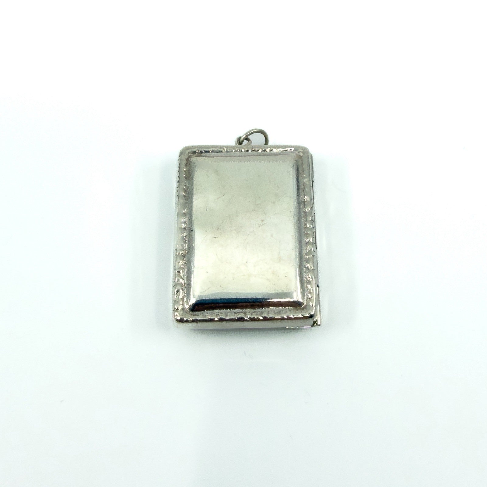 Chunky Vintage Sterling Silver Engraved Initail O Secret Locket Photo Book 925