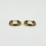 Vintage 9ct Gold Tri Coloured Twisted Hoop Earrings 375