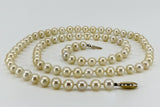 14ct Gold 6.1mm White Cultured Pearl 24.5” Long Necklace 585