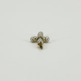 Tiny Vintage 9ct Gold Freshwater Pearl Christian Cross Pendant / Charm 375
