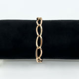 Antique Chunky 9ct Rose Gold Oval Links Bracelet 8" inch