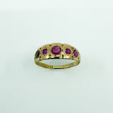 Rare Antique 15ct Rose Gold Natural Ruby Ring 625 Size M (Birm 1881)
