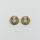 Vintage Chunky Twisted 9ct Gold Mesh Hoop Earrings 375