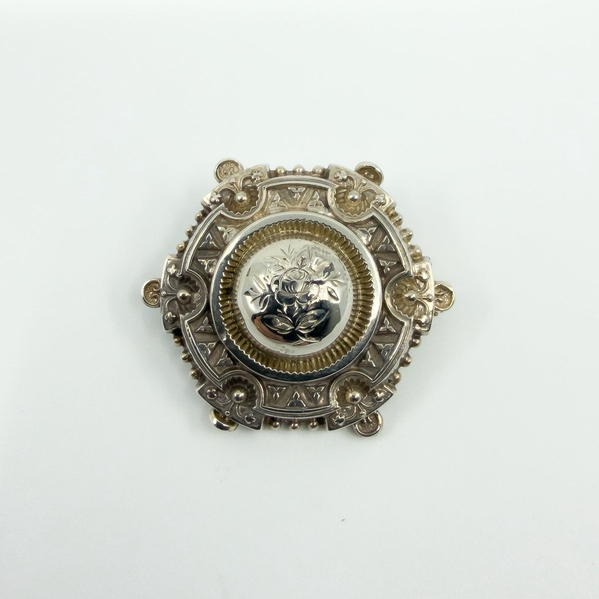 Antique Victorian Aesthetic Sterling Silver Brooch 925
