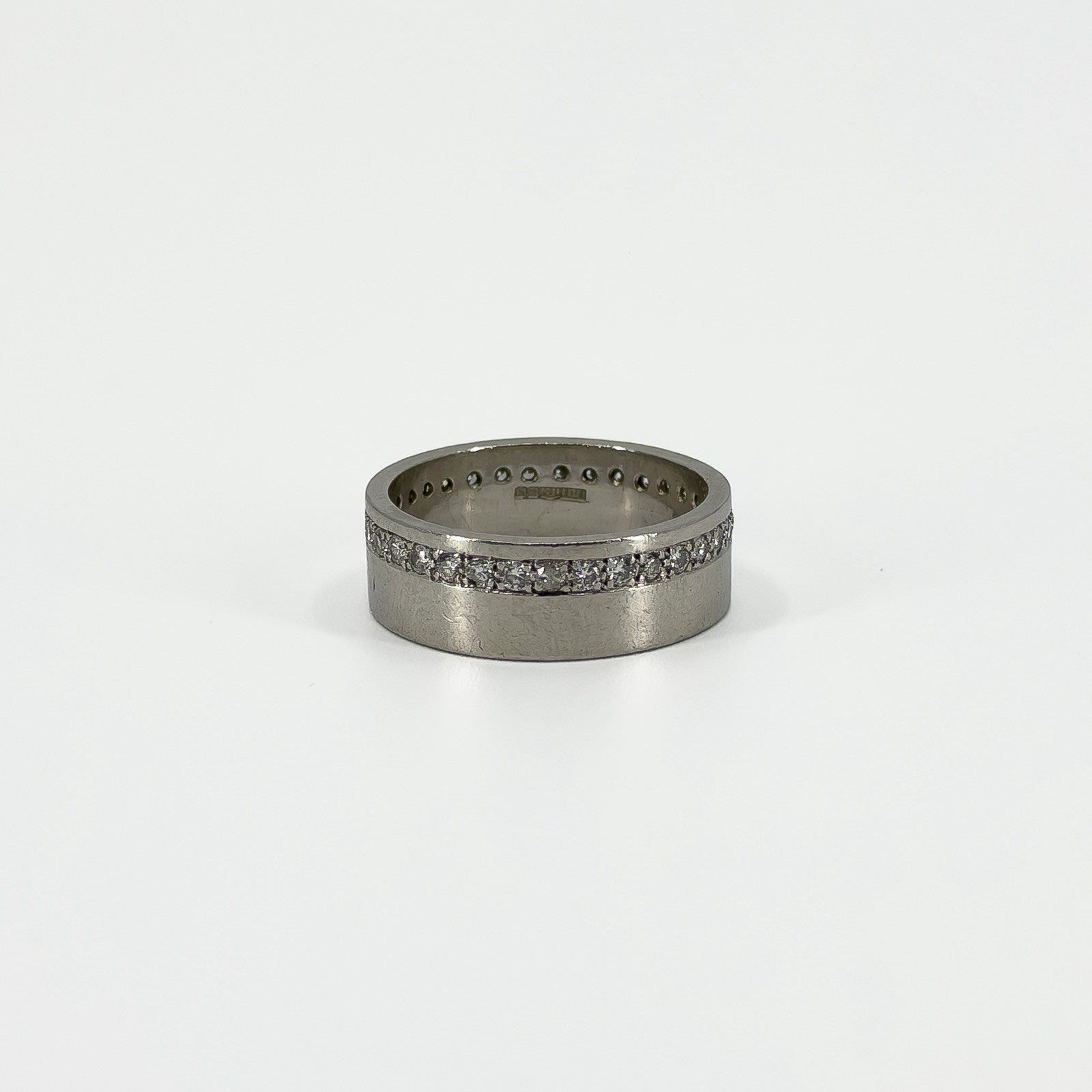 Chunky Wide 6.8mm Platinum Diamond Full Eternity Band / Ring 950 Size O (2007)