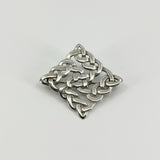 Vintage Sterling Silver Square Celtic Brooch 925