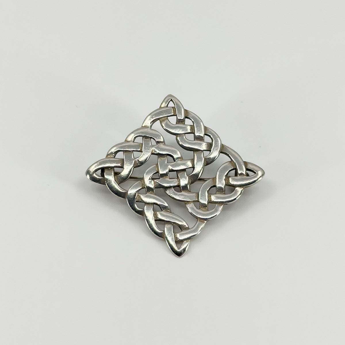 Vintage Sterling Silver Square Celtic Brooch 925