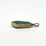 Large Chunky Vintage 9ct Gold Double Sided Green & Orange Agate Fob Pendant 375