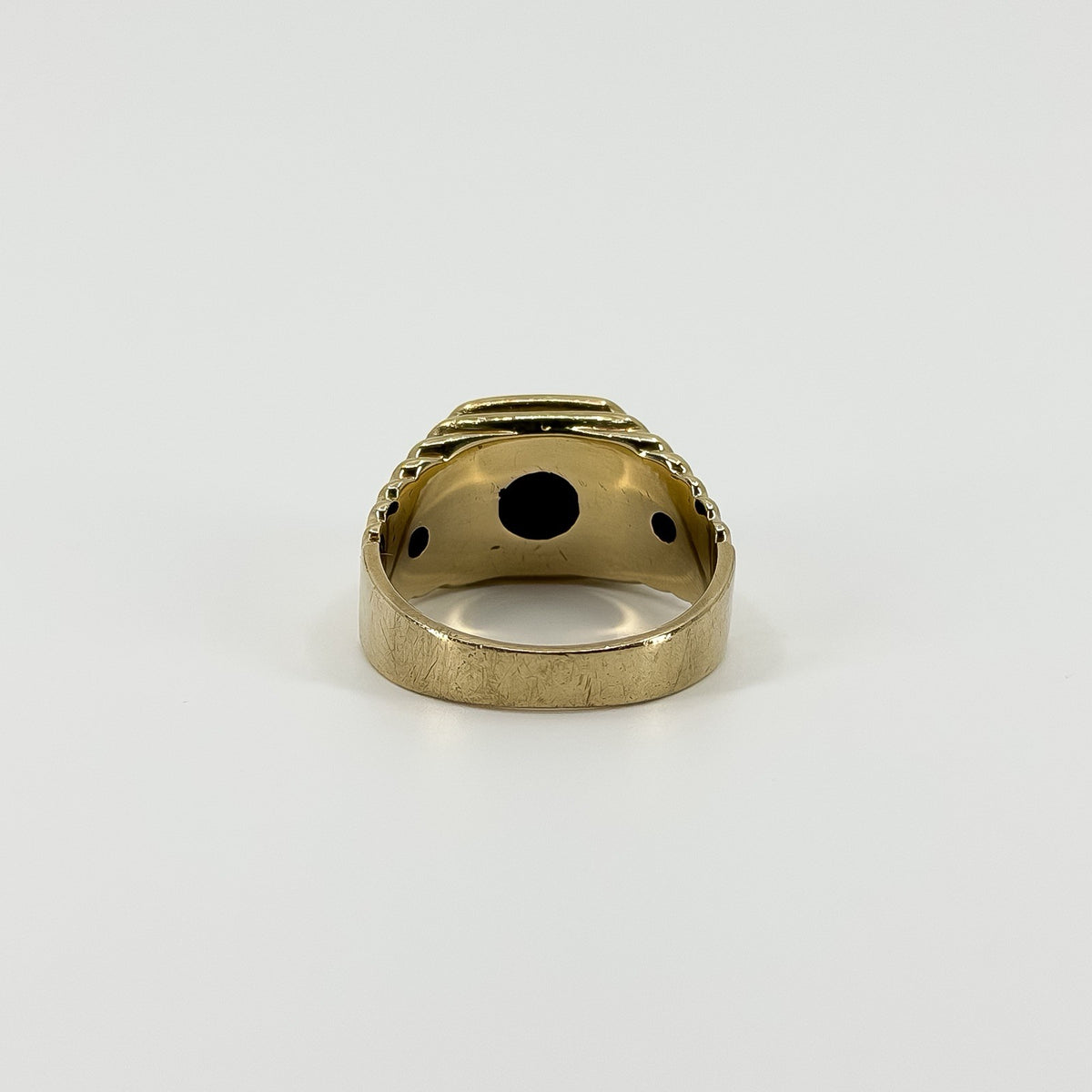 Vintage 9ct Gold Signet Ring 375 Size T - U 375 UNISEX Art Deco Style