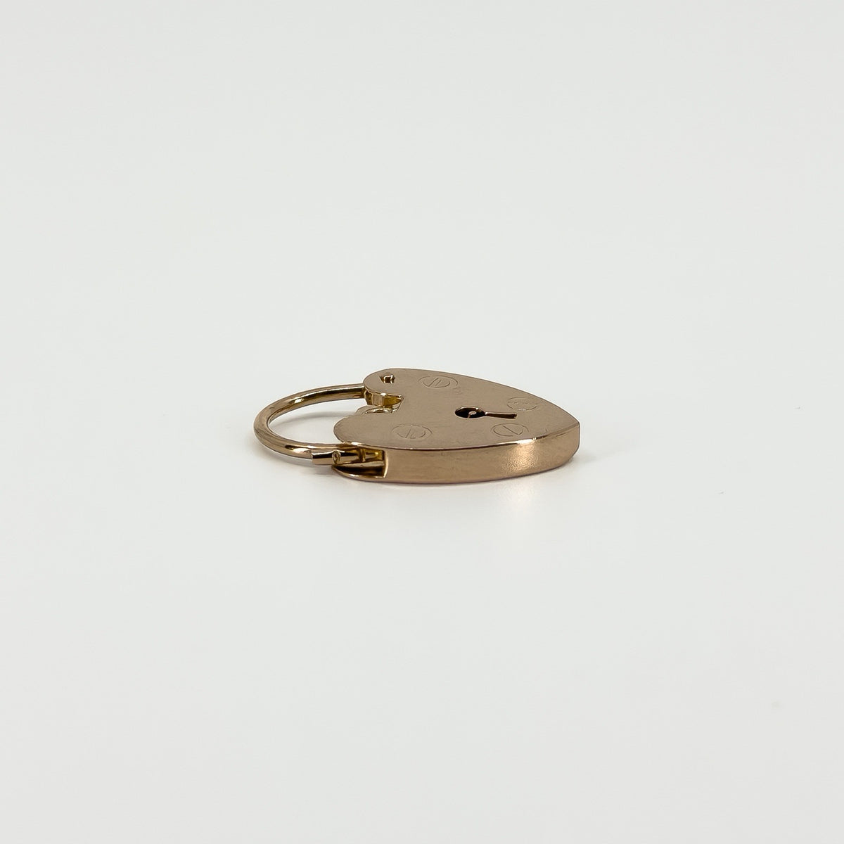 Vintage 9ct Rose Gold Heart Lock Padlock Pendant / Charm 375 (1996)