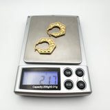 New & Unworn 9ct Gold Vintage Creole Hexagonal Chunky Hoop Earrings