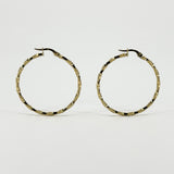 Large Vintage 9ct Gold Twisted Hoop Earrings 375