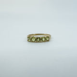 Vintage 9ct Yellow Gold 5x Stone 0.85ct Peridot Ring / Band 375 Size N Birm 2005