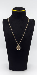 Vintage 9ct Rose Gold Swallow Engraved Photo Locket & 19" Chain / Necklace 375