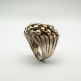 Chunky Vintage 5 Row Keeper Ring in Sterling Silver Size W - X Unisex Heavy 15g