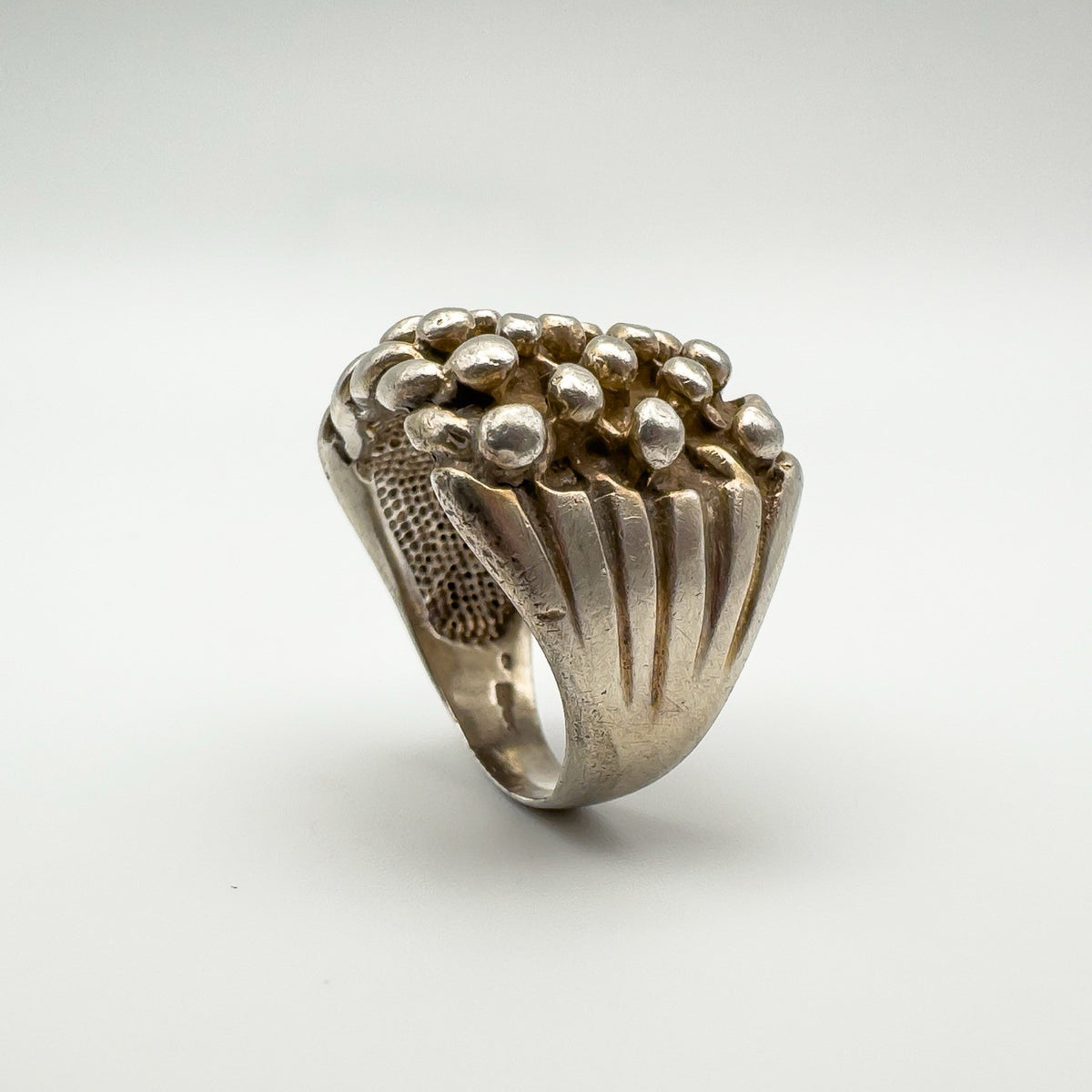 Chunky Vintage 5 Row Keeper Ring in Sterling Silver Size W - X Unisex Heavy 15g