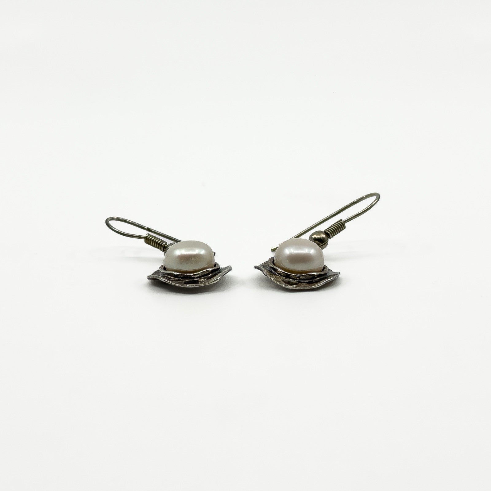 Sterling Silver Cultured Pearl Drop Sheperd Hook Earrings 925