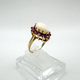 Huge Vintage 9ct Gold Opal & Ruby Ring ( approximately 3ct Total Gems )