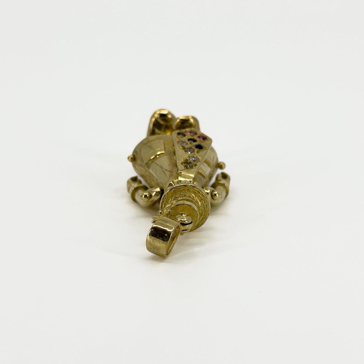 Large Chunky Vintage 9ct Gold Articulated Clown CZ Pendant 375 (1996)