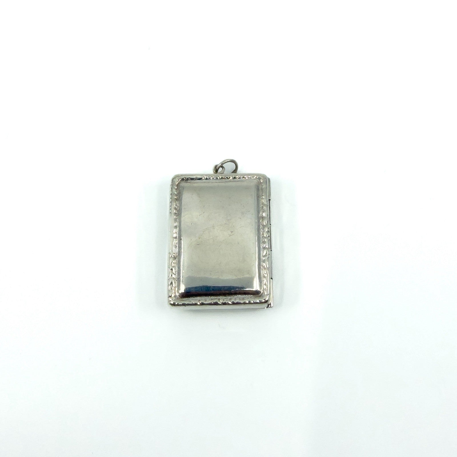 Chunky Vintage Sterling Silver Engraved Initail O Secret Locket Photo Book 925