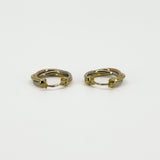 Vintage 9ct Gold Tri Coloured Twisted Hoop Earrings 375