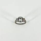 Chunky 9ct White Gold 2.30ct CZ Trilogy Engagment Ring 375 Size J