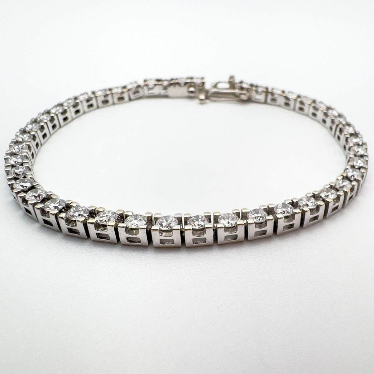 18ct White Gold 4.50ct Diamond Line Tennis Bracelet
