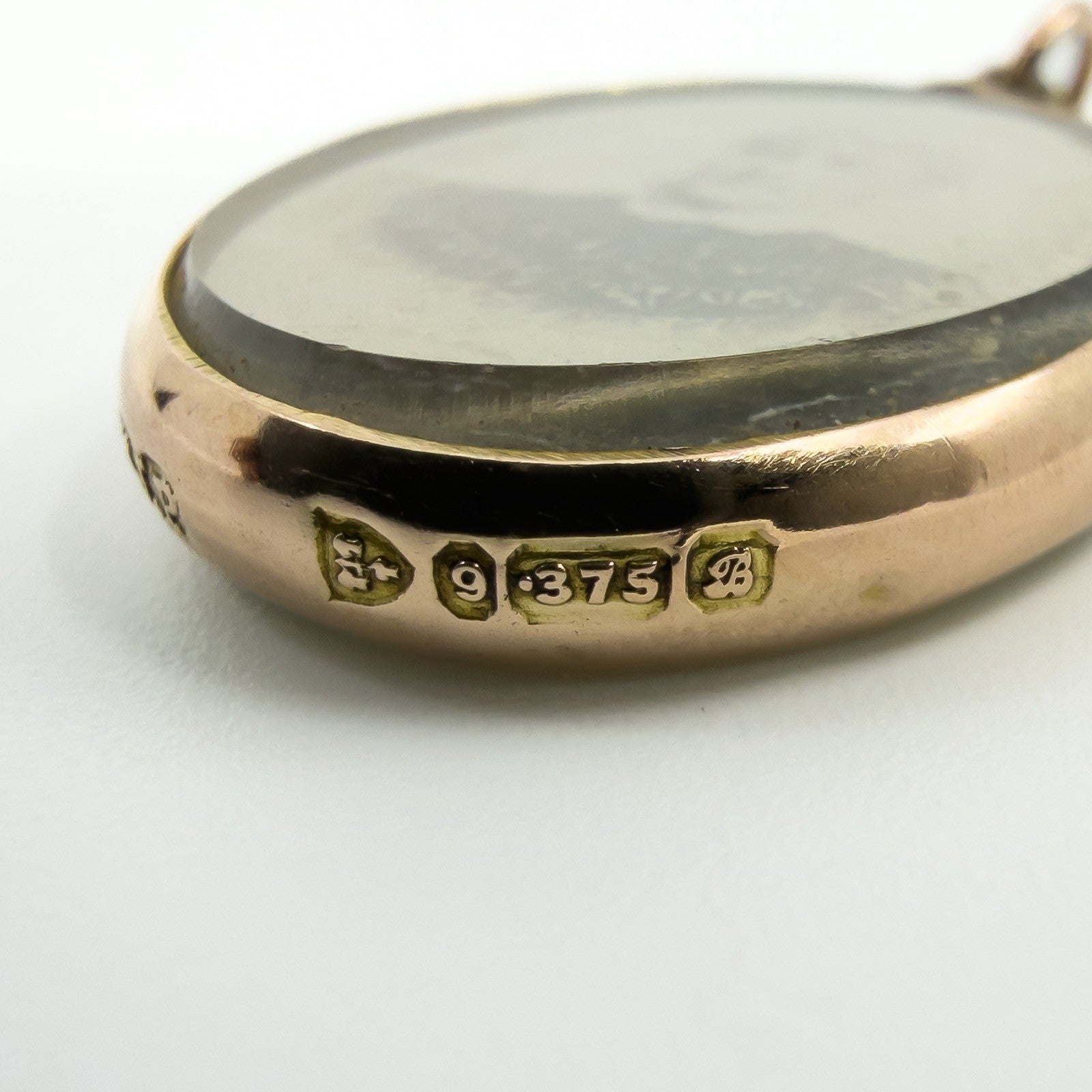Antique 9ct Rose Gold Double Sided Glass Photo Locket 375 Chester 1902