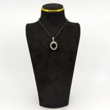 Chunky Vintage Sterling Silver Oval Black Onyx Engraved Locket 925