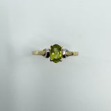 9ct Yellow Gold 0.40ct Peridot Solitaire Ring 375 Size L Engagement Stacking