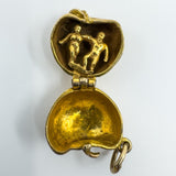 Unusal Vintage 9ct Gold Adam & Eve Apple Pendant/ Charm 375 Articulated 1987