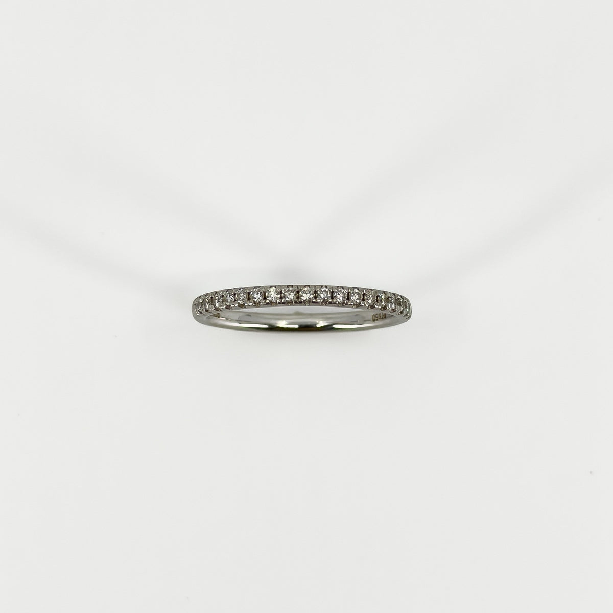 Skinny Platinum 0.28ct Diamond Eternity Band / Ring 950 Size P - Q