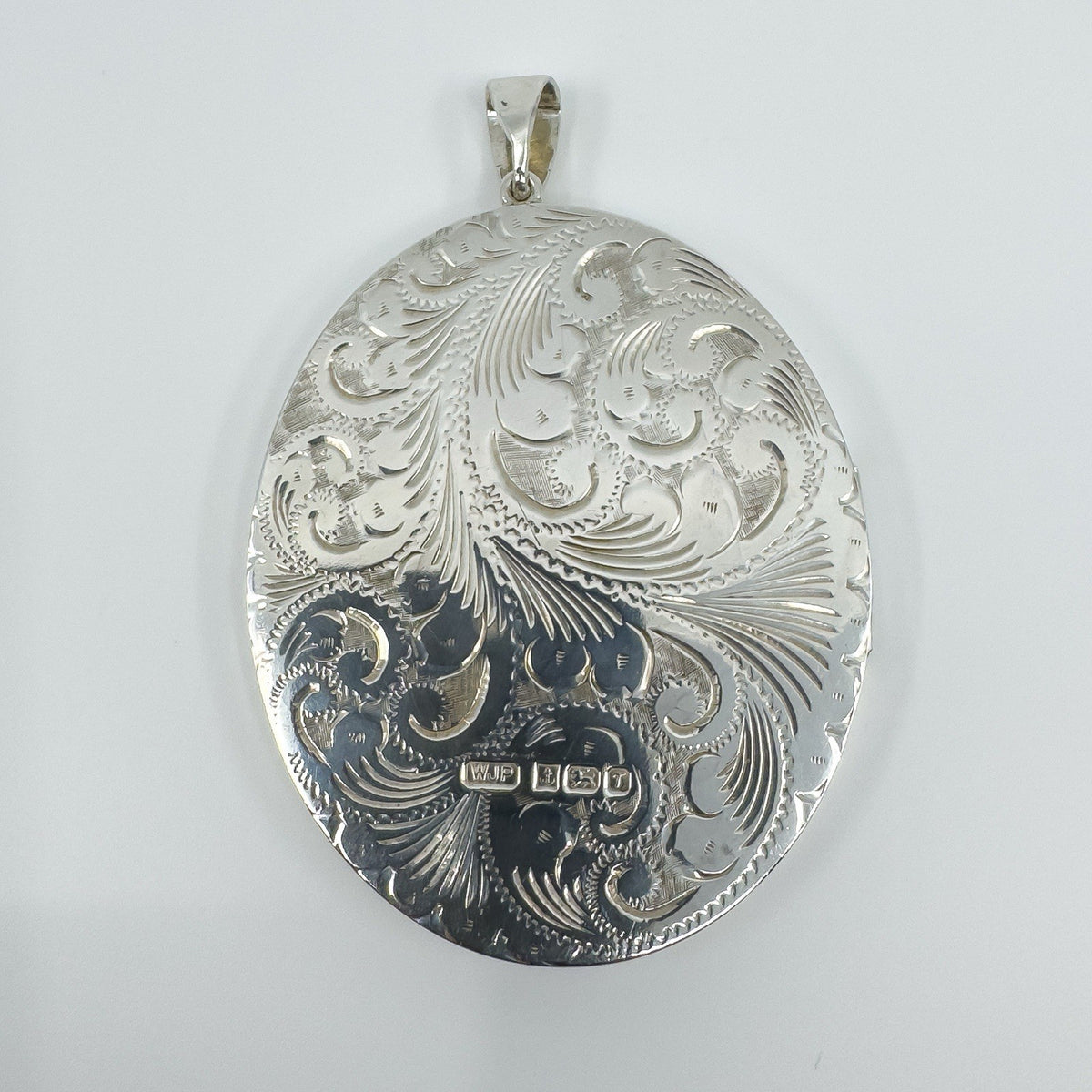 Rare Huge Oversized Chunky Vintage Sterling Silver Oval Photo Locket Pendant 69g
