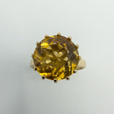 Vintage 9ct Gold 4.40ct Citrine Solitaire Cocktail Ring 375 Size K - L Birm 1992