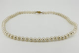 9ct Gold White 6mm Cultured Pearl 18” Necklace 375
