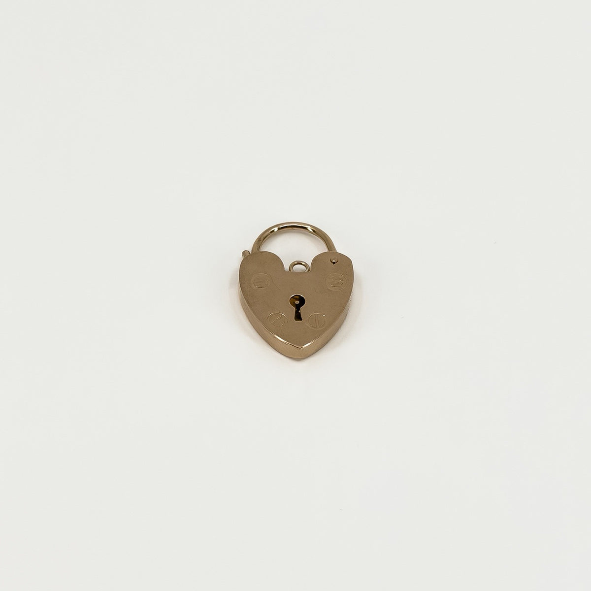 Vintage 9ct Rose Gold Heart Lock Padlock Pendant / Charm 375 (1996)