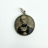 Small Antique Sterling Silver Double Sided Glass Photo Locket 925 (Birm 1899)