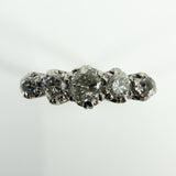 Vintage 18ct White Gold 0.82ct Diamond 5 Stone Ring 750 Size M