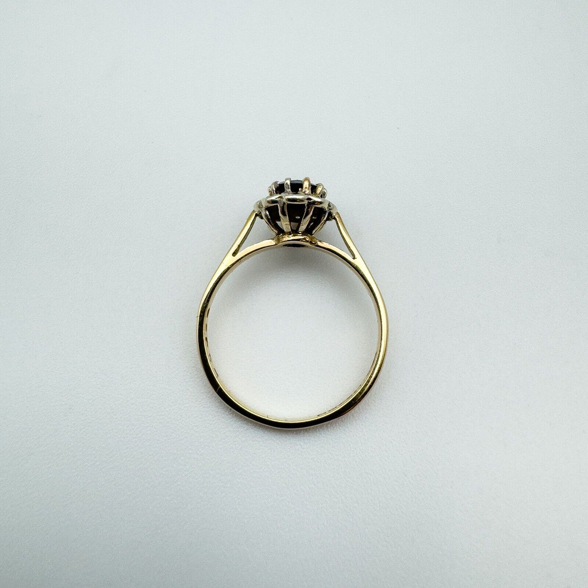 Vintage 9ct Gold Sapphire & Diamond Engagement Stacking Ring Size I - J