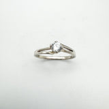 0.15ct CZ Solitaire Ring Sterling Silver Size O - P Engagement Stacking