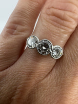 Vintage Platinum 1.60ct Diamond Trilogy Ring 950 Size L