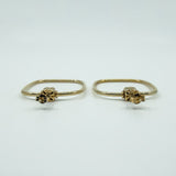 Unusual Large Rectangular 9ct Gold Hoop Earrings 375